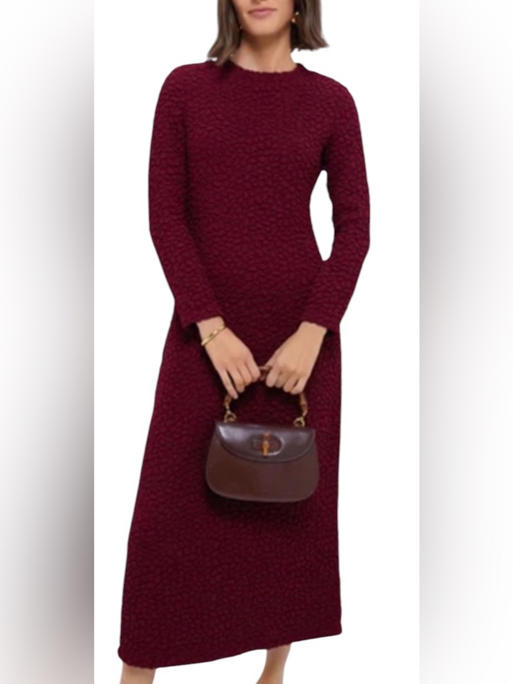 Tuckernuck Burgundy Knit Maxi Dress